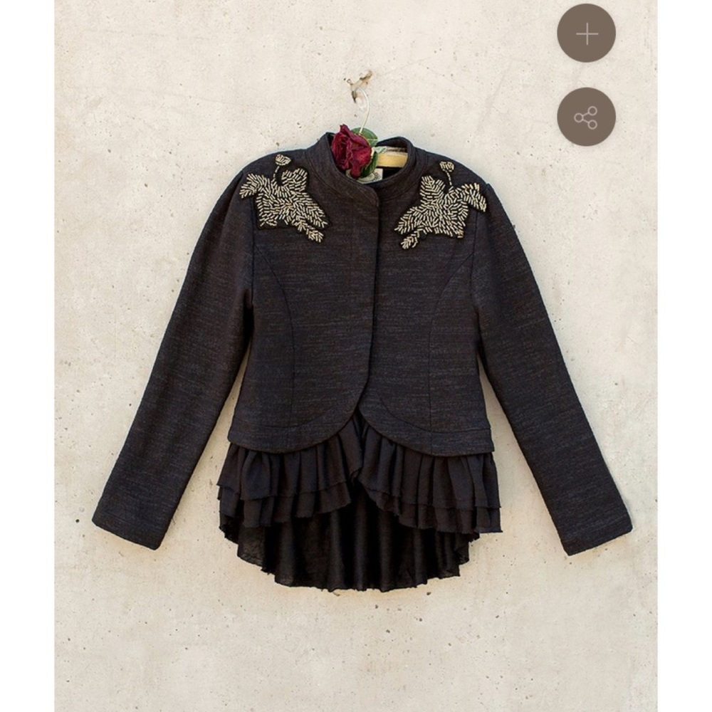 Serena Jacket In Black With Gold Embellishments